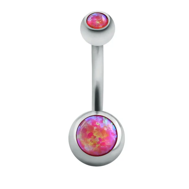 1 Pc Opal Stone Belly Button Rings Sexy Woman Belly Piercing Barbell Surgical Steel Navel Piercing Women Fashion Body Jewelry