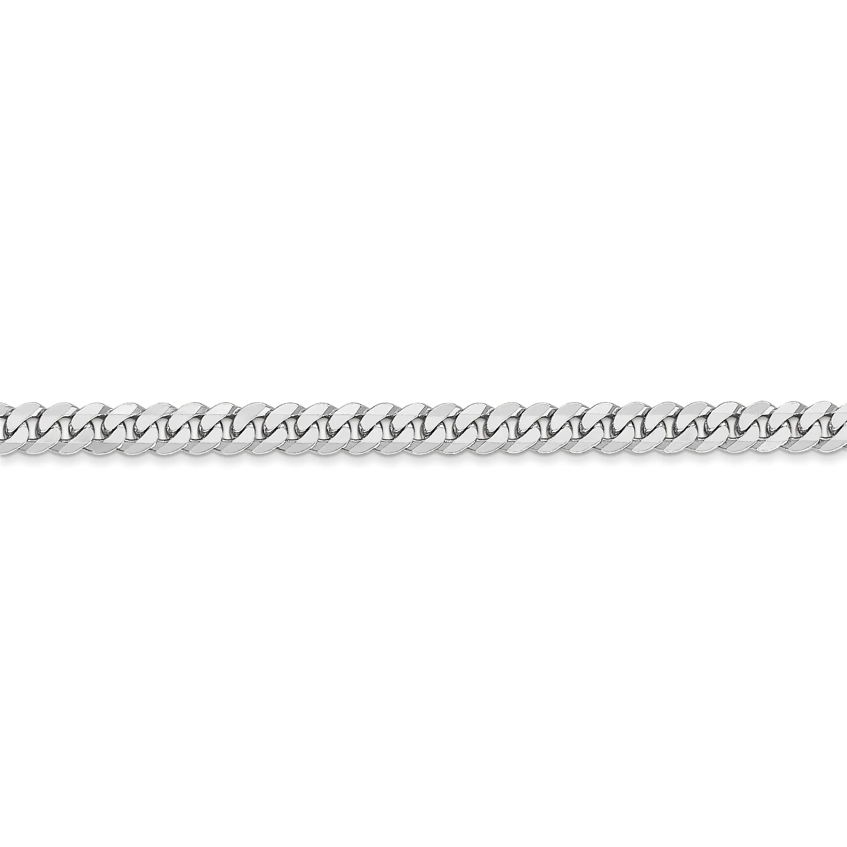 14k White Gold 3.9mm Flat Beveled Curb Chain