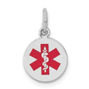 14k White Gold Medical Alert ID Charm Pendants