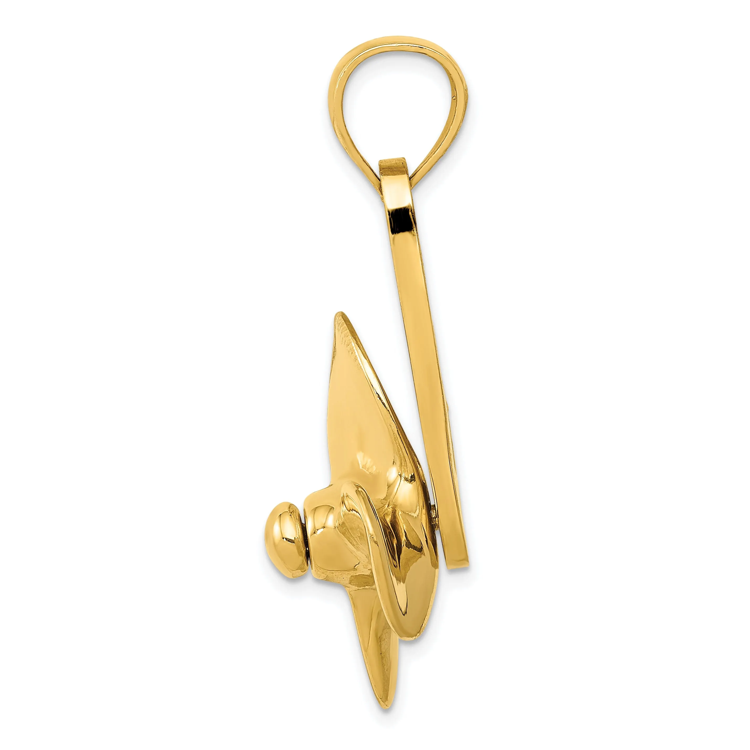 14k Yellow Gold 3 Blade Propeller Pendant