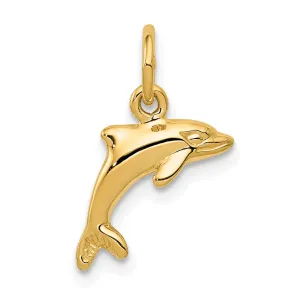 14k Yellow Gold Dolphin Pendant