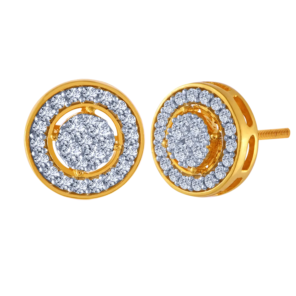 18k Elegant Diamond Stud Earrings