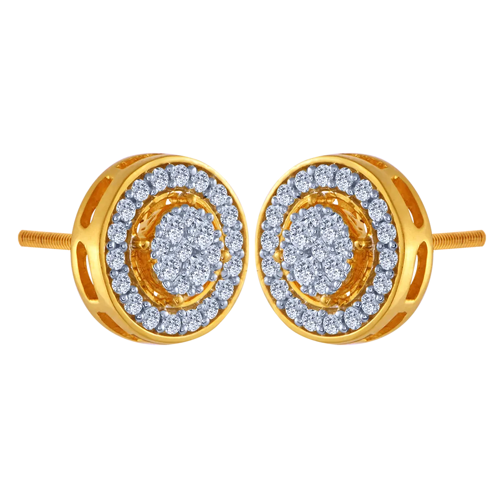 18k Elegant Diamond Stud Earrings