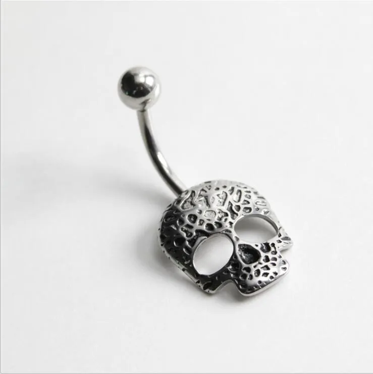 1pc Fashion Skull Anti Allergy Titanium Belly Button Rings