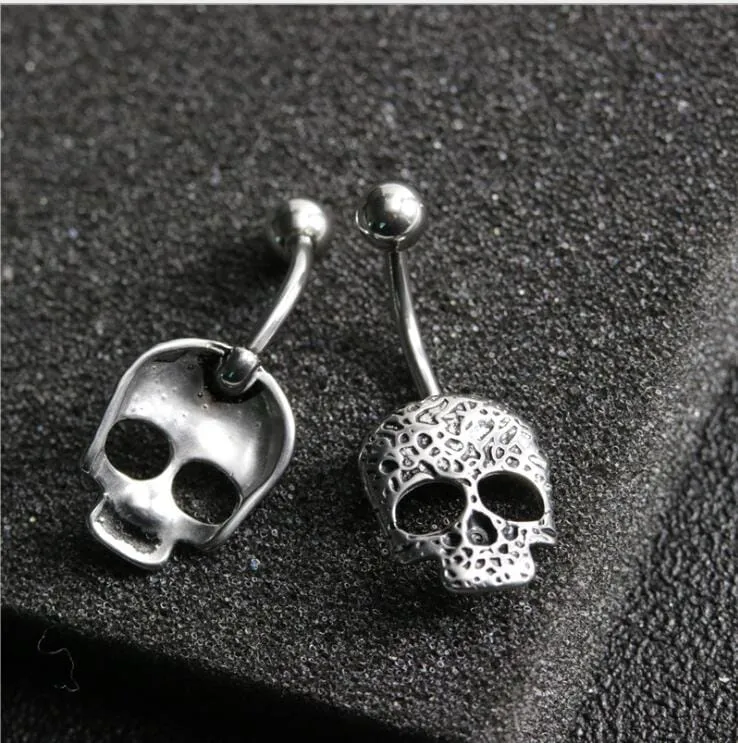 1pc Fashion Skull Anti Allergy Titanium Belly Button Rings