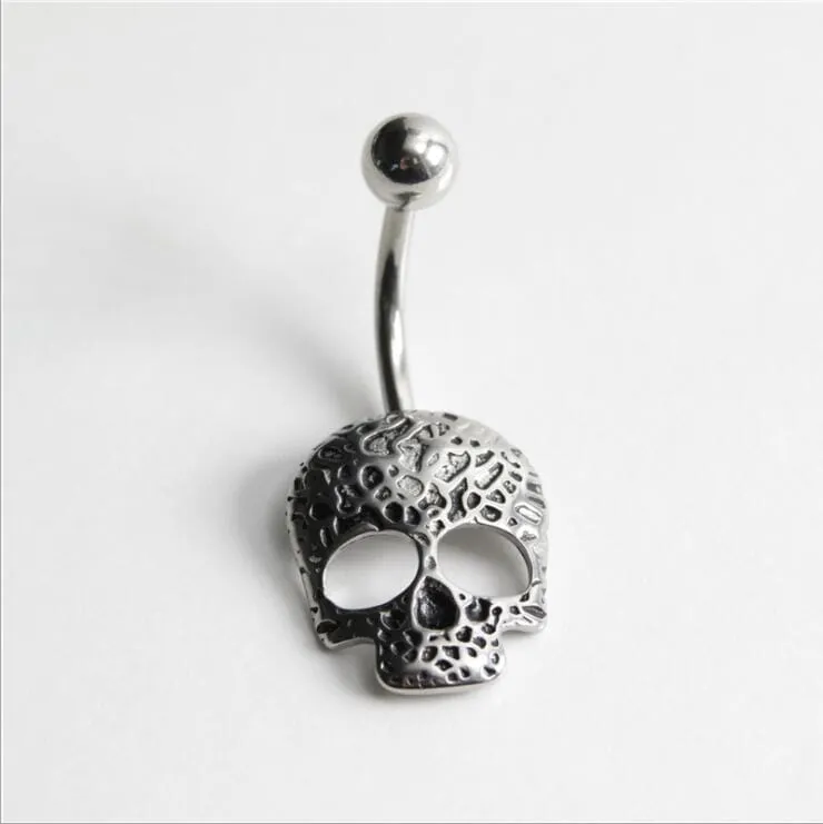 1pc Fashion Skull Anti Allergy Titanium Belly Button Rings