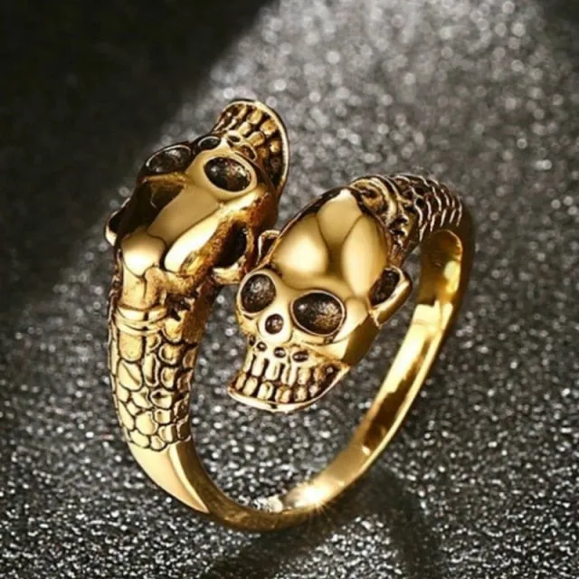 1pcs Titanium Steel Eagle Dragon Claw Halloween Skull Ring