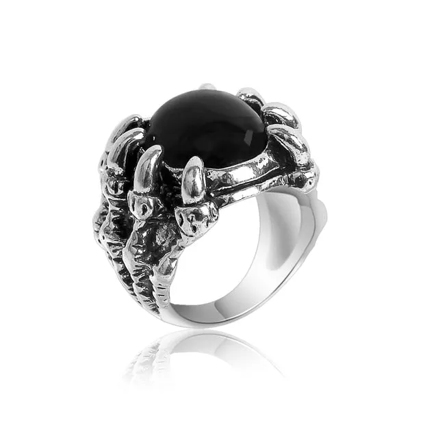 1pcs Titanium Steel Eagle Dragon Claw Halloween Skull Ring