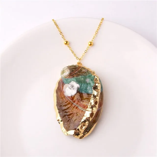 2019 Boho Conch Shells Necklace Sea Beach Shell Pendant Necklace For Women Collier Femme Shell Cowrie Summer Jewelry Bohemian