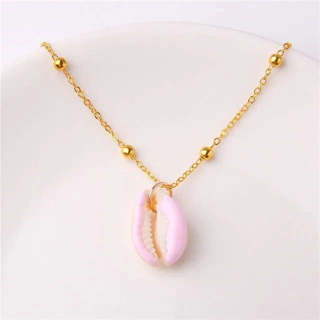 2019 Boho Conch Shells Necklace Sea Beach Shell Pendant Necklace For Women Collier Femme Shell Cowrie Summer Jewelry Bohemian