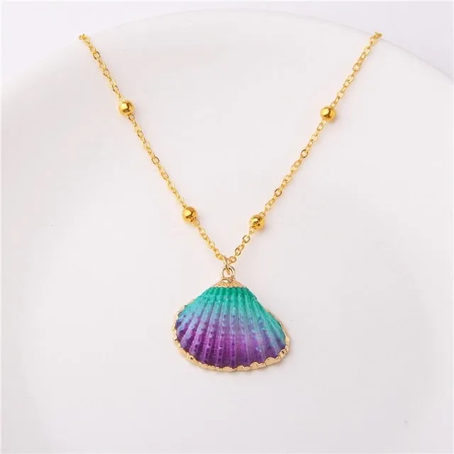 2019 Boho Conch Shells Necklace Sea Beach Shell Pendant Necklace For Women Collier Femme Shell Cowrie Summer Jewelry Bohemian