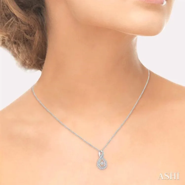 3/8 Ctw Diamond Emotion Pendant in 14K White Gold with Chain