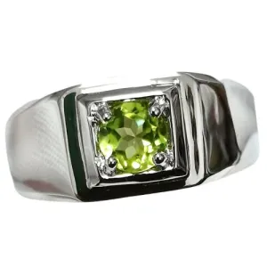 5.5mm Peridot Gemstone 925 Silver Ring