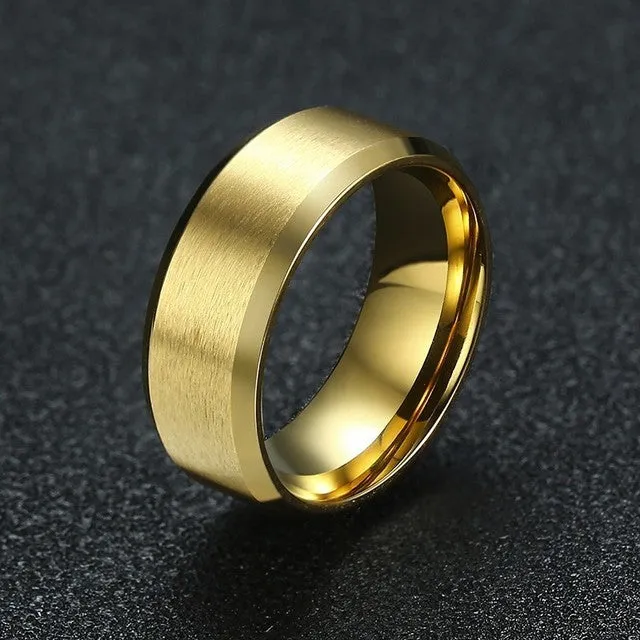 8mm Men Ladies Ring Stainless Steel Wedding Jewellery