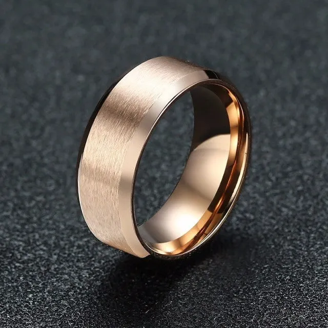 8mm Men Ladies Ring Stainless Steel Wedding Jewellery