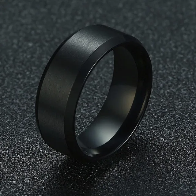 8mm Men Ladies Ring Stainless Steel Wedding Jewellery