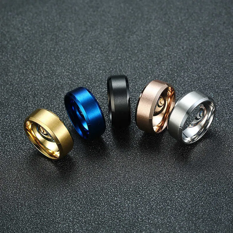 8mm Men Ladies Ring Stainless Steel Wedding Jewellery