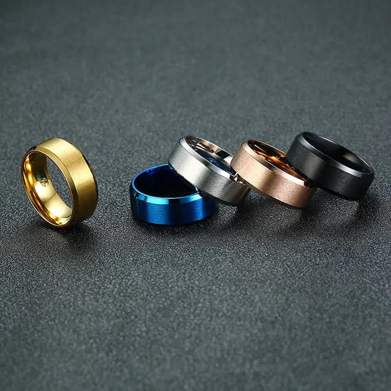 8mm Men Ladies Ring Stainless Steel Wedding Jewellery