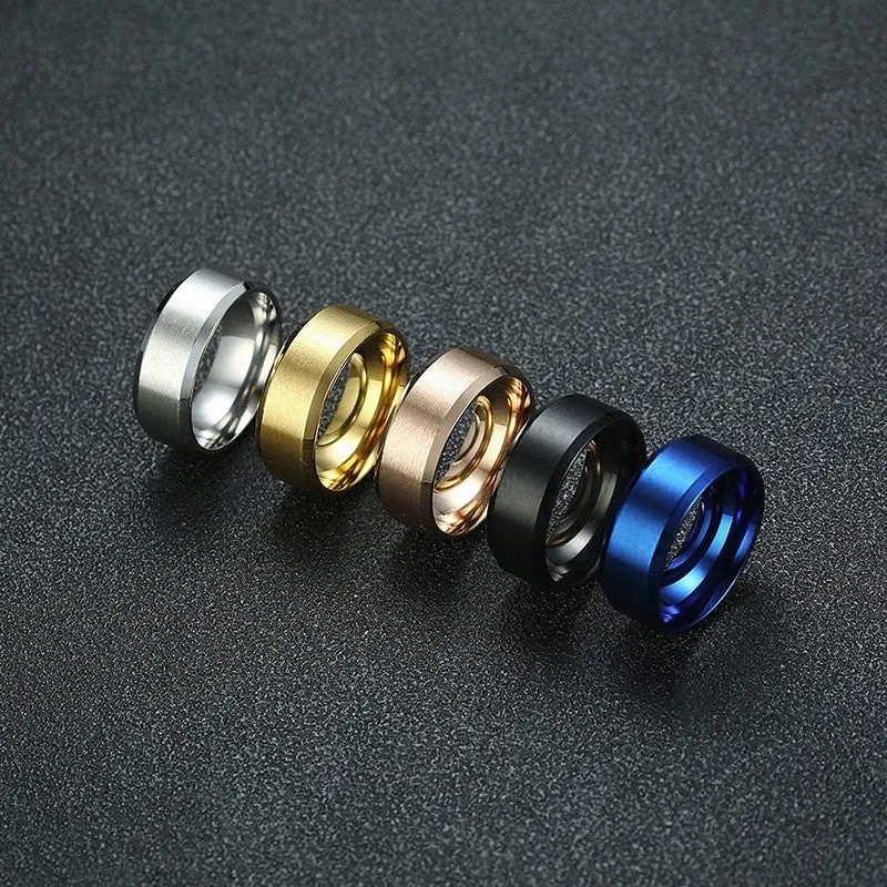 8mm Men Ladies Ring Stainless Steel Wedding Jewellery