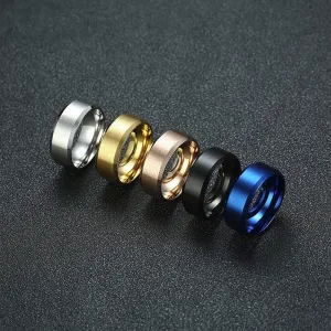 8mm Men Ladies Ring Stainless Steel Wedding Jewellery