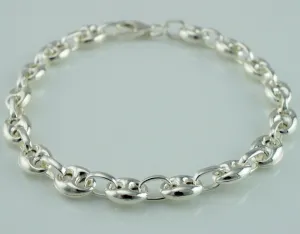 925 Sterling Silver Marine / Mariner Anchor Chain Bracelet