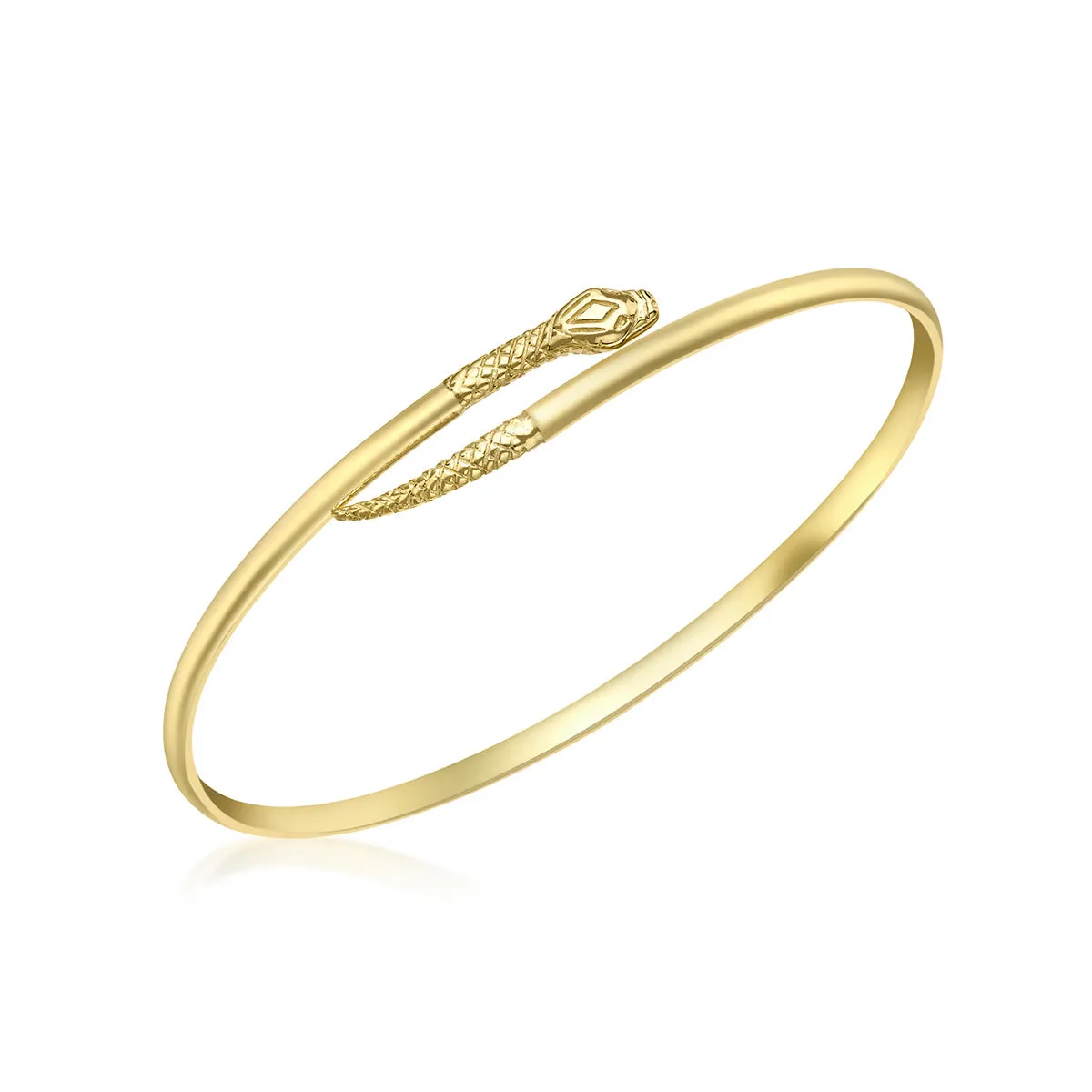 9K Yellow Gold Snake Torq Bangle