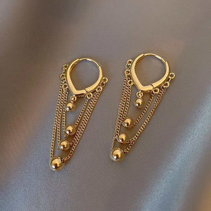 Ball and Chain Hoop Earrings