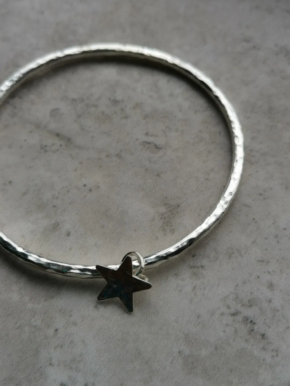 Bangle - Hammered with 1 Charm