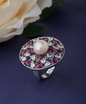 Beautifully Crafted Pearl Studded Ring