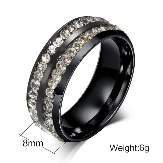 Black Wedding Band Ring Set for Women and men 4ct  5A Zircon ring