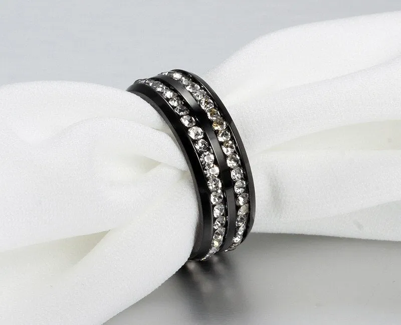 Black Wedding Band Ring Set for Women and men 4ct  5A Zircon ring