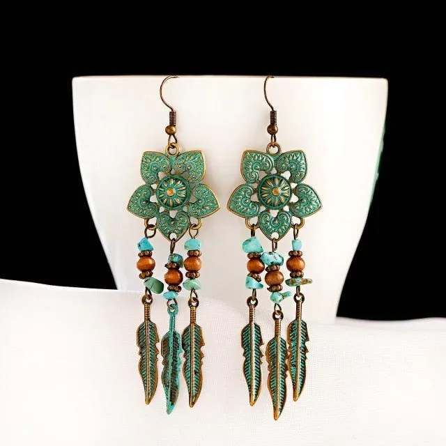 Boho Chic Long Chain Dangle Earrings