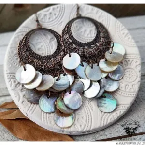 Boho goddess shell earrings