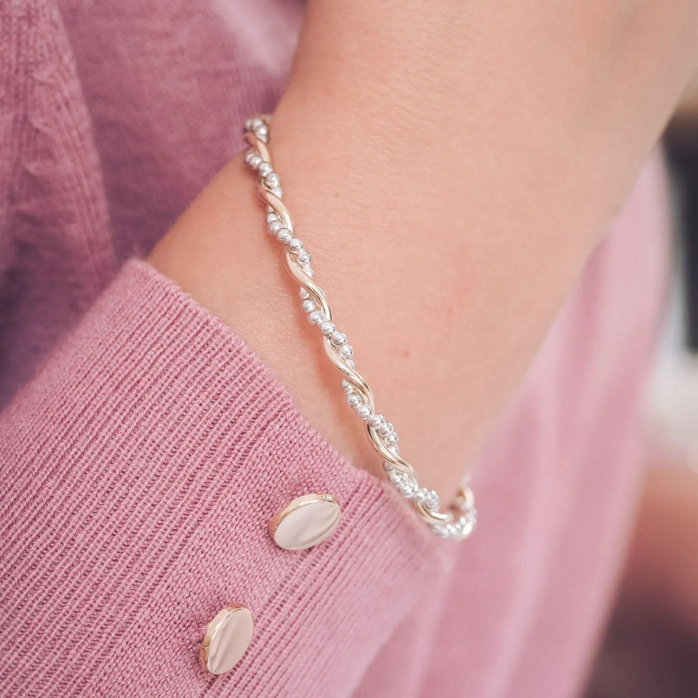 Bramble 9ct Gold and Silver Bangle