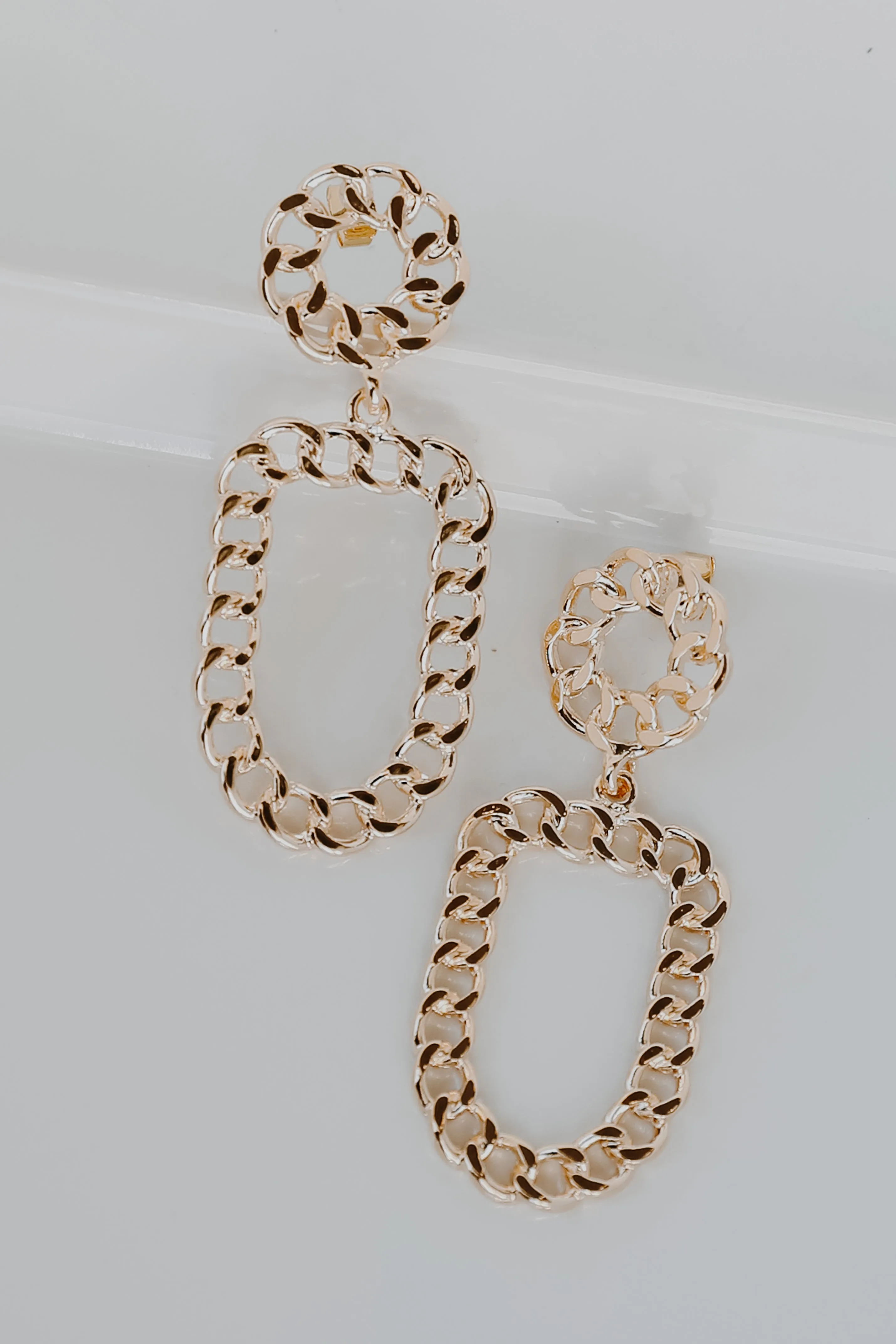 Brinley Gold Chain Drop Earrings