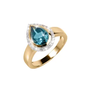 Carnaby London Blue Topaz Ladies Ring