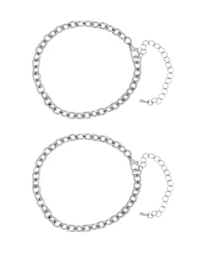 Charm Bracelets, Silver 2pc