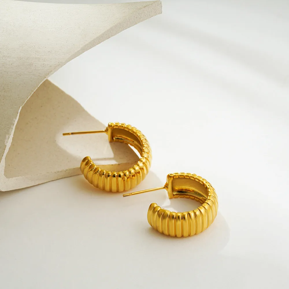 Chic Geometric Gold-Plated Drop Earrings