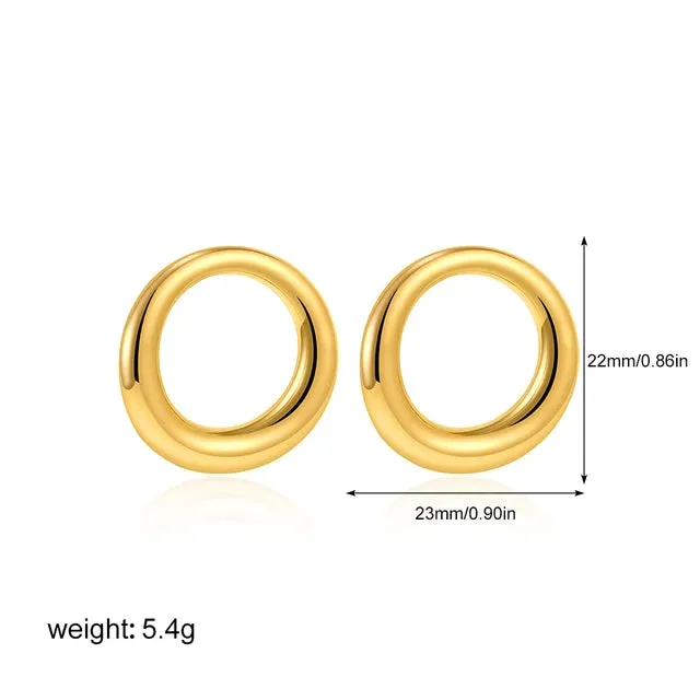 Chic Geometric Gold-Plated Drop Earrings