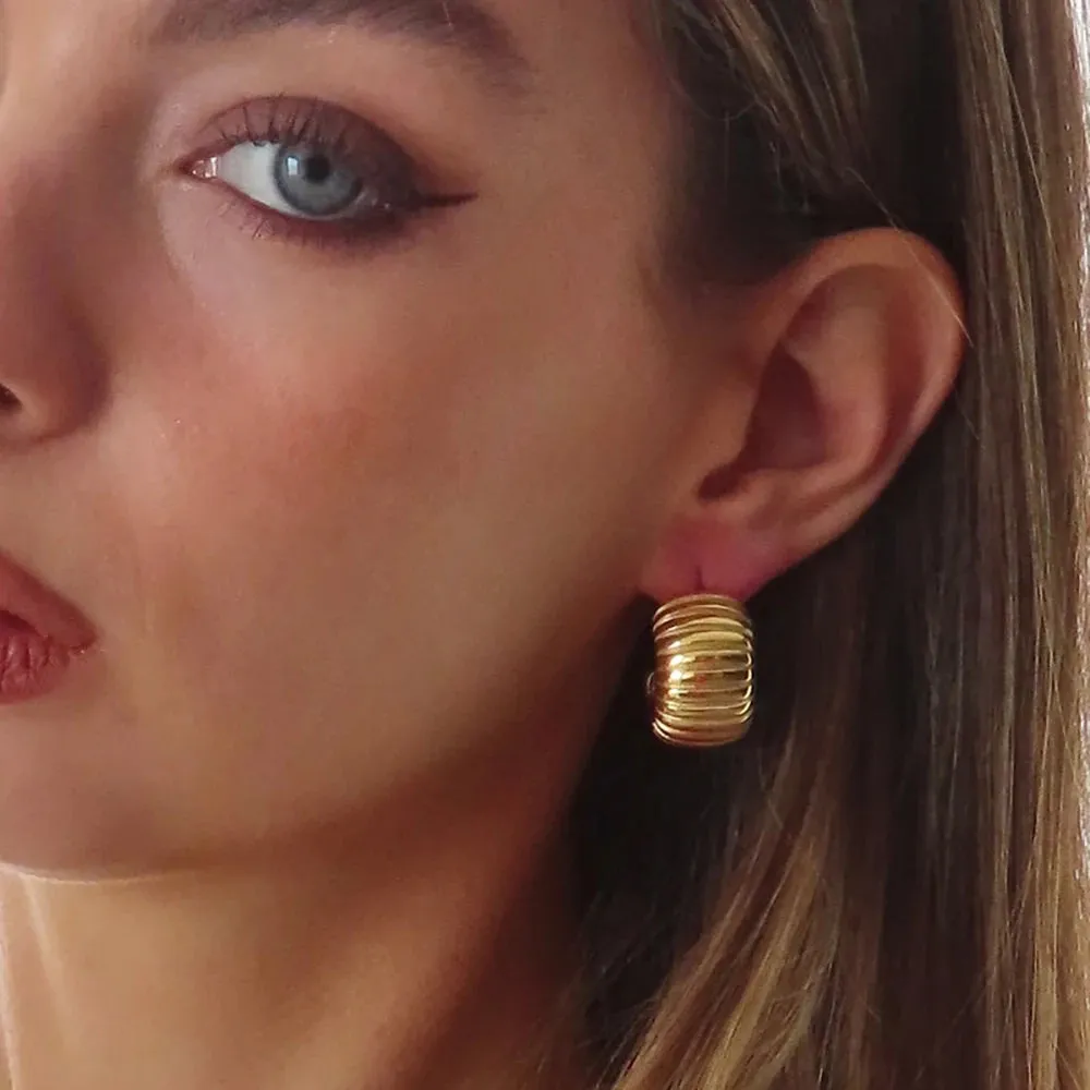 Chic Geometric Gold-Plated Drop Earrings