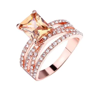 Classic Champagne Morganite Multi-Layer Ring