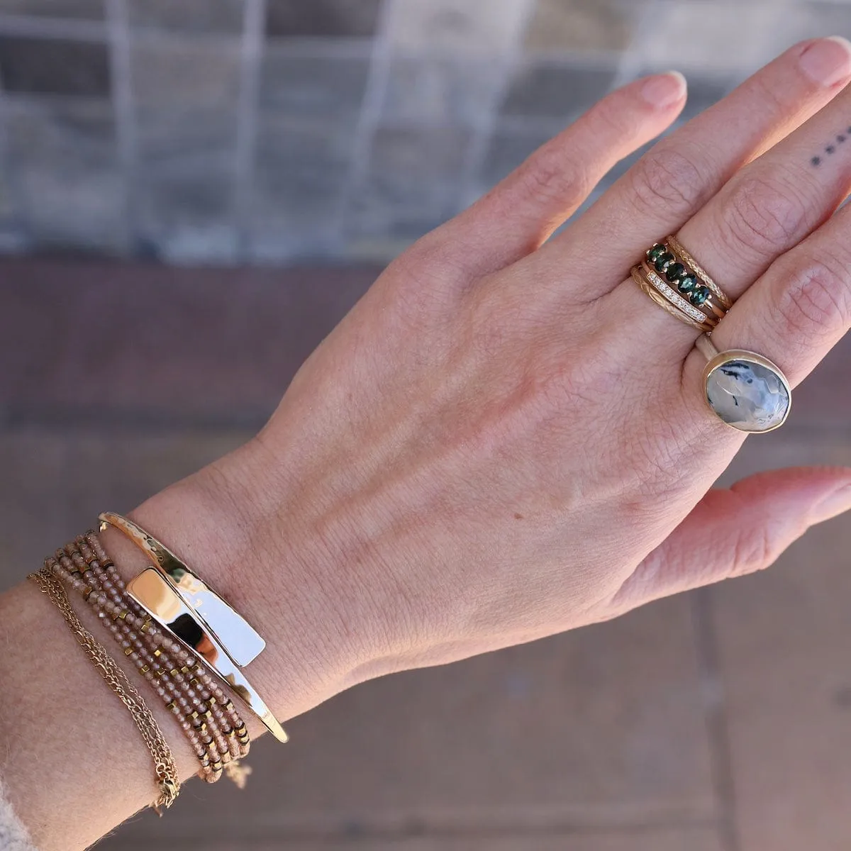 Confetti Brown Zircon Bead Wrap Bracelet & Necklace