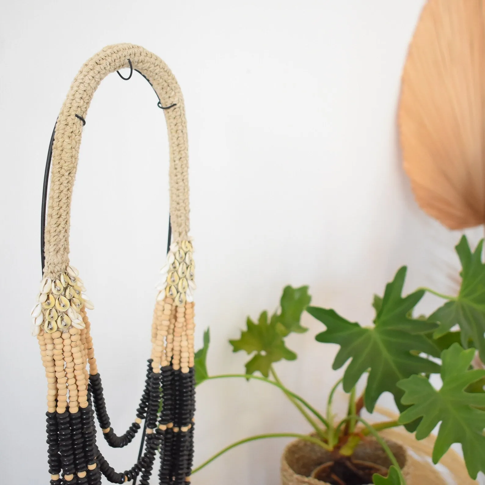 Cowrie Shells and beads decorative necklace for living room