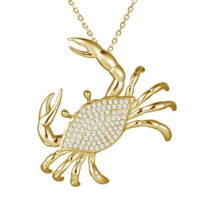 Diamond Crab Pendant Necklace