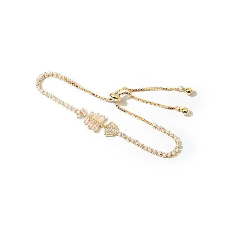 Diamond Lovely Fishbone Shape Bracelet