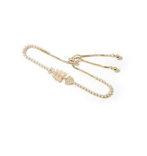 Diamond Lovely Fishbone Shape Bracelet