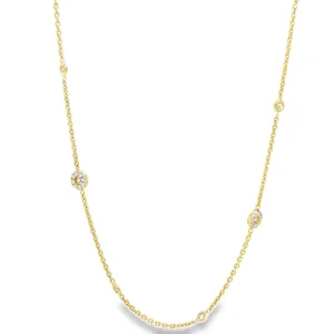 Diamond Rondelle Necklace Yellow Gold 1.00 cts