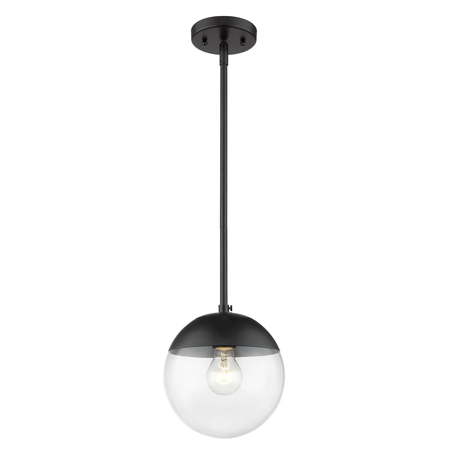 Dixon Small Pendant in Matte Black with Clear Glass and Matte Black Cap