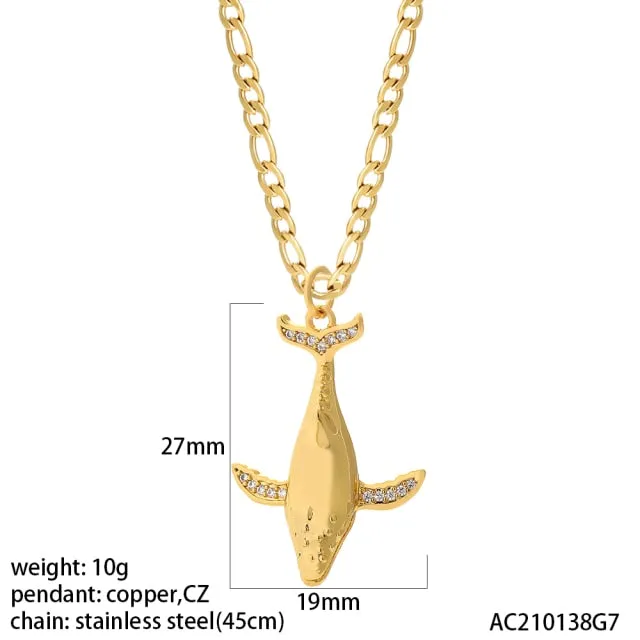 Dog Animals Cute Necklace Gold