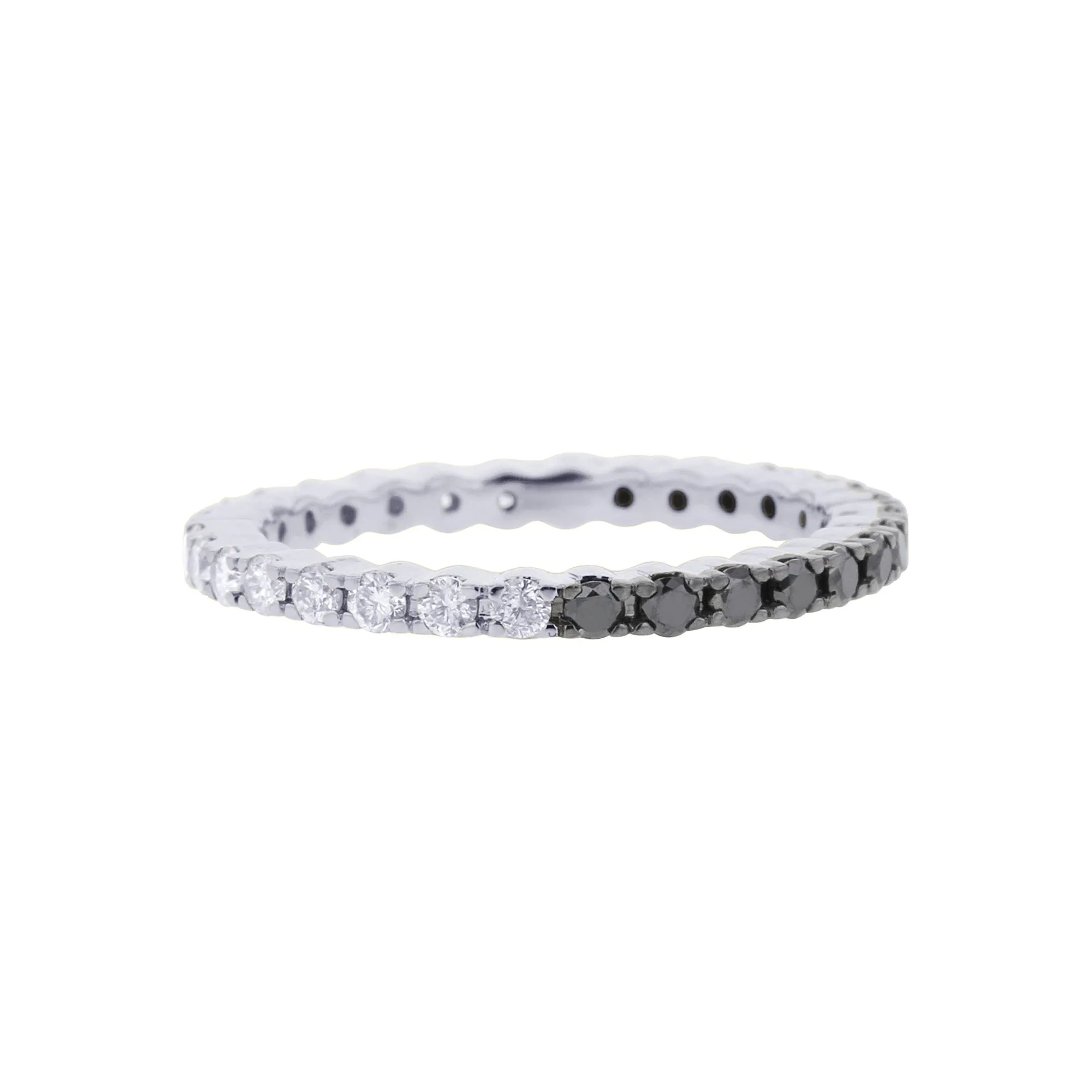 Duo Black and White Eternity Diamond Ring